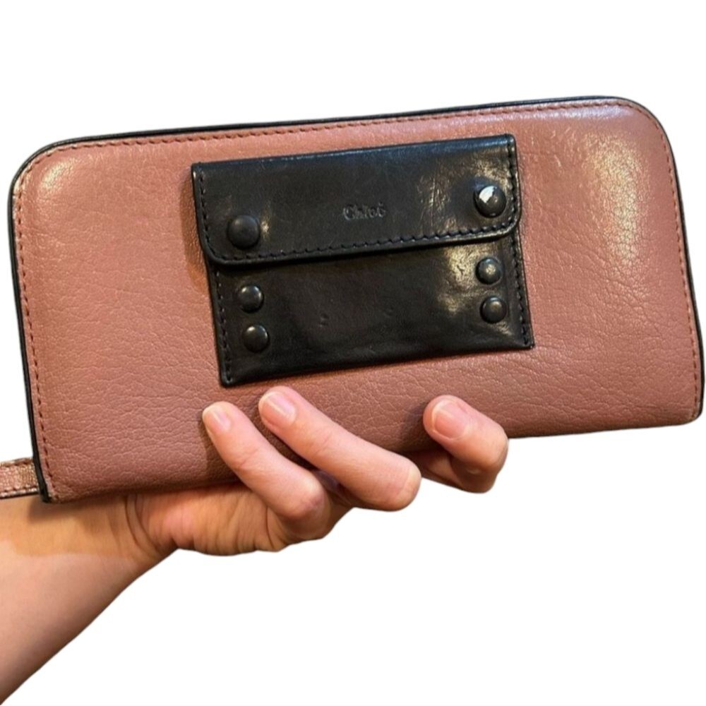 EUC Chloé Alice Pink Leather Snap Long Wallet